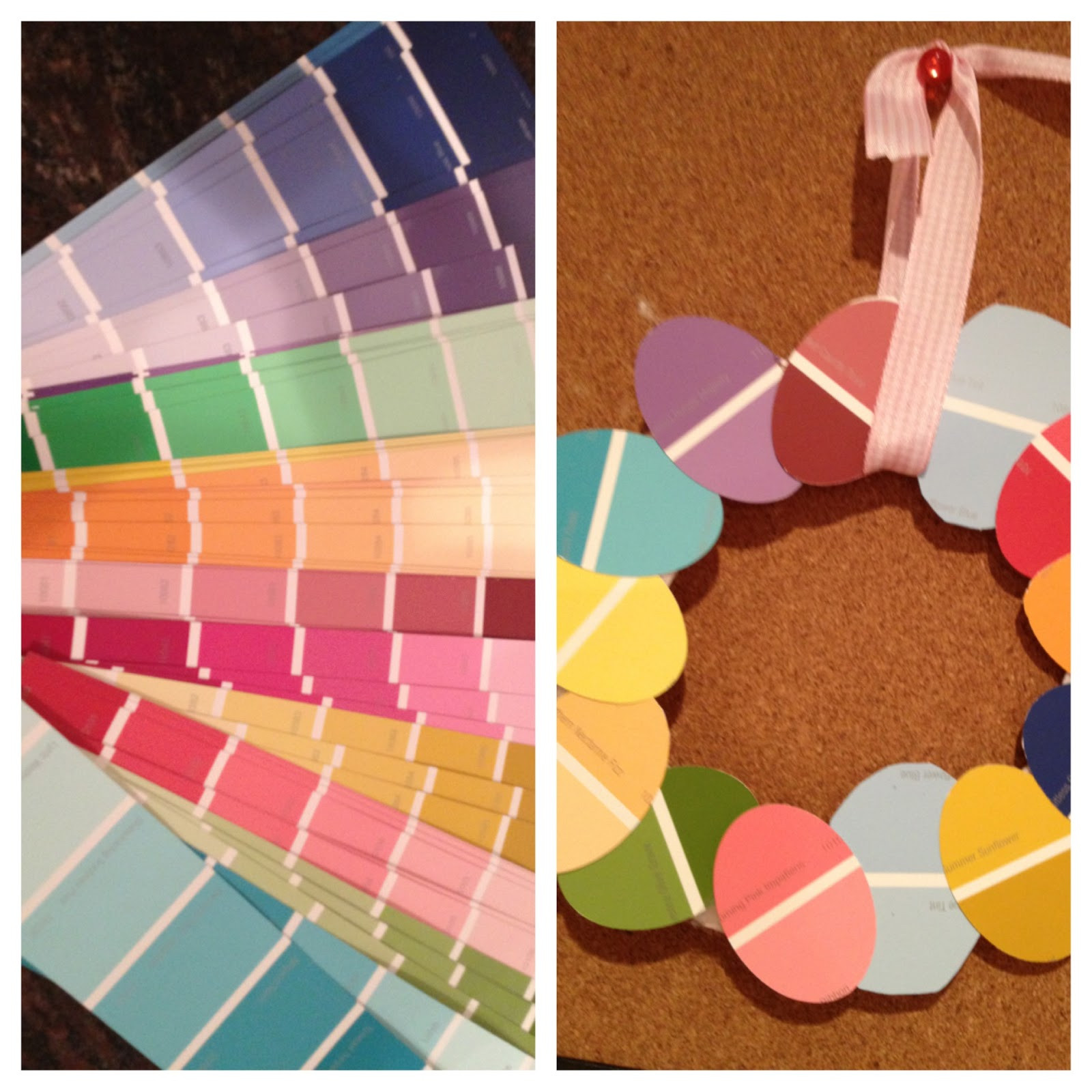 Easy Spring Crafts For Toddlers
 Two It Yourself Easter Egg Wreath from Paint Sample Swatches