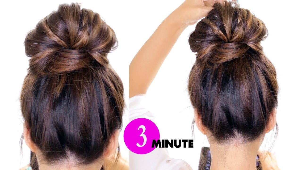 Easy To Do Hairstyles For Long Hair
 3 Minute BUBBLE BUN with Braids HairStyle ★ Easy