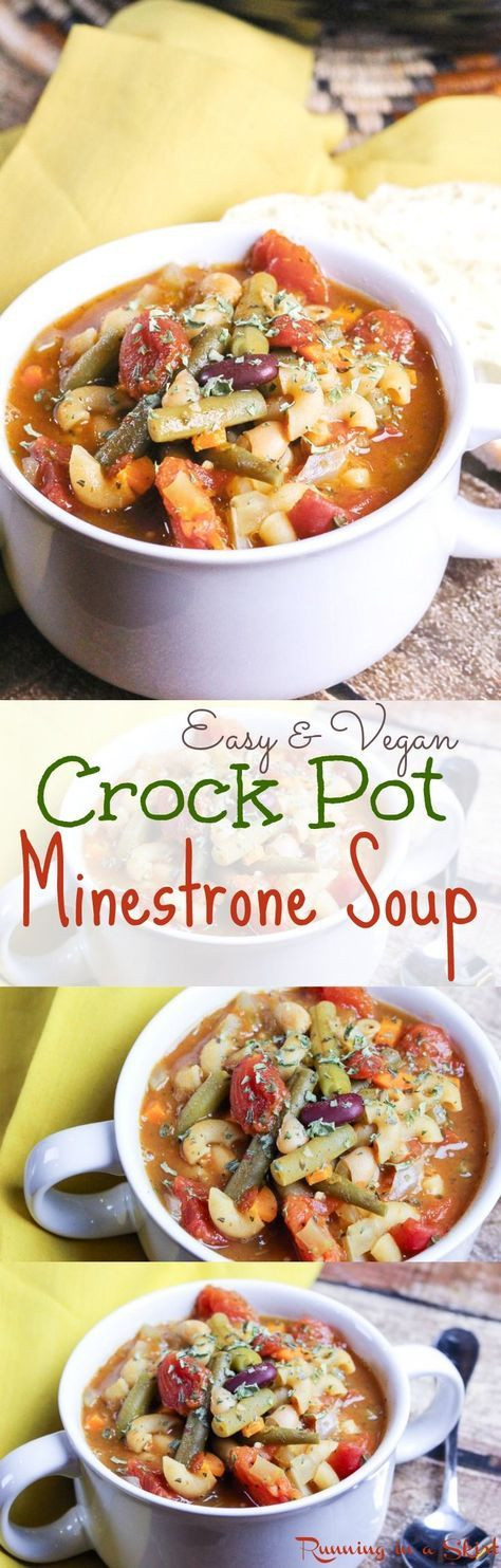 Easy Vegetarian Crock Pot Recipes
 Easy & Ve arian Crock Pot Minestrone Soup recipe