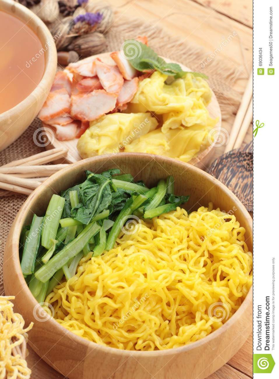 Egg Noodle Dumplings
 Egg Noodles With Pork And Dumpling In Soup Stock