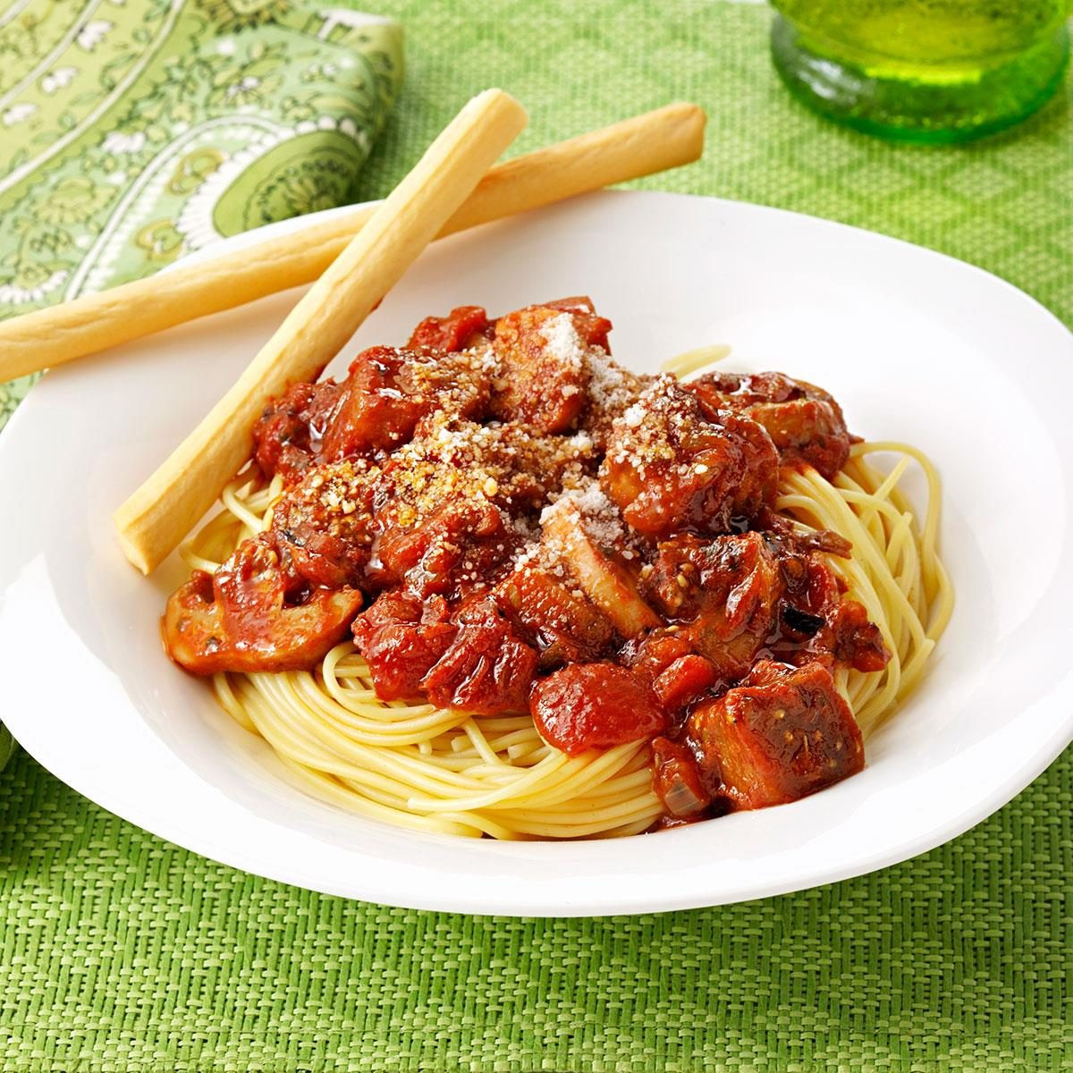Eggplant Spaghetti Sauce
 Pasta with Eggplant Sauce Recipe