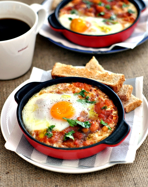 Eggs And Beans Breakfast
 Baked Eggs with Spicy Beans Fuss Free Cooking