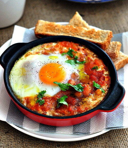 Eggs And Beans Breakfast
 Baked Eggs with Spicy Beans Fuss Free Cooking