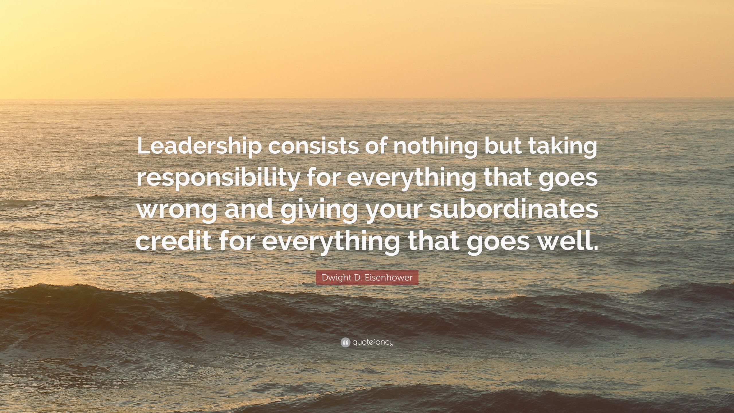 Eisenhower Leadership Quote
 Dwight D Eisenhower Quote “Leadership consists of