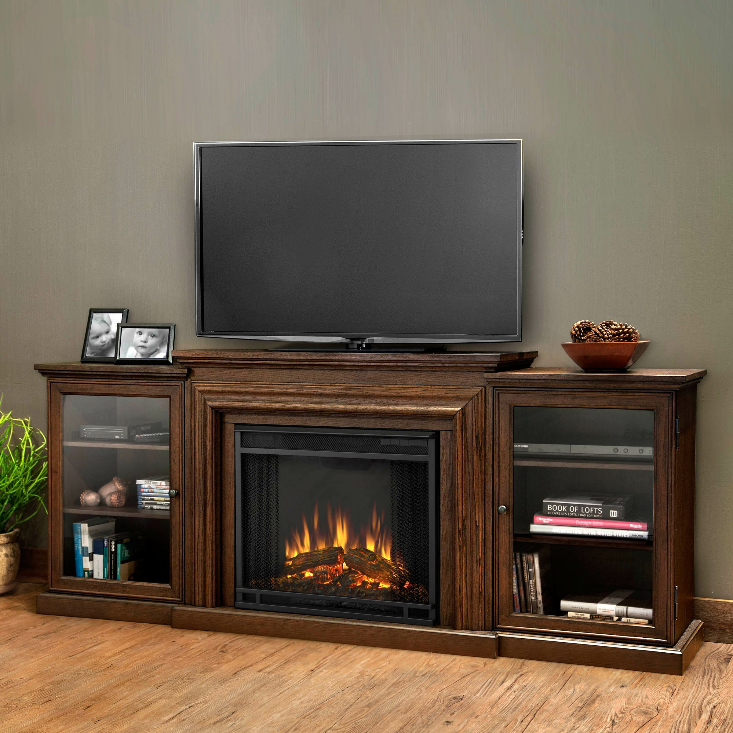 Electric Fireplace Entertainment Stand
 Real Flame Frederick TV Stand with Electric Fireplace