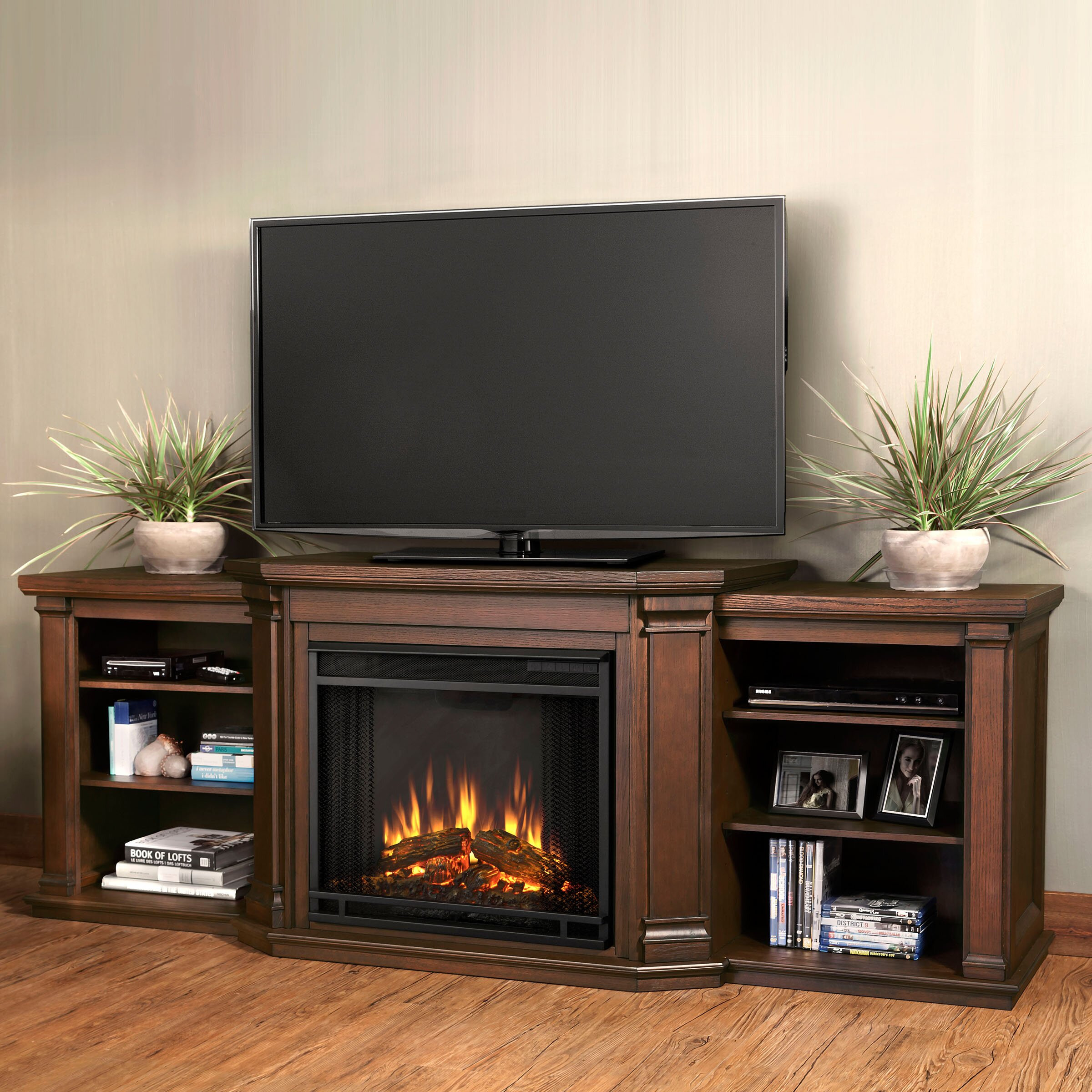 Electric Fireplace Entertainment Stand
 Real Flame Valmont TV Stand with Electric Fireplace