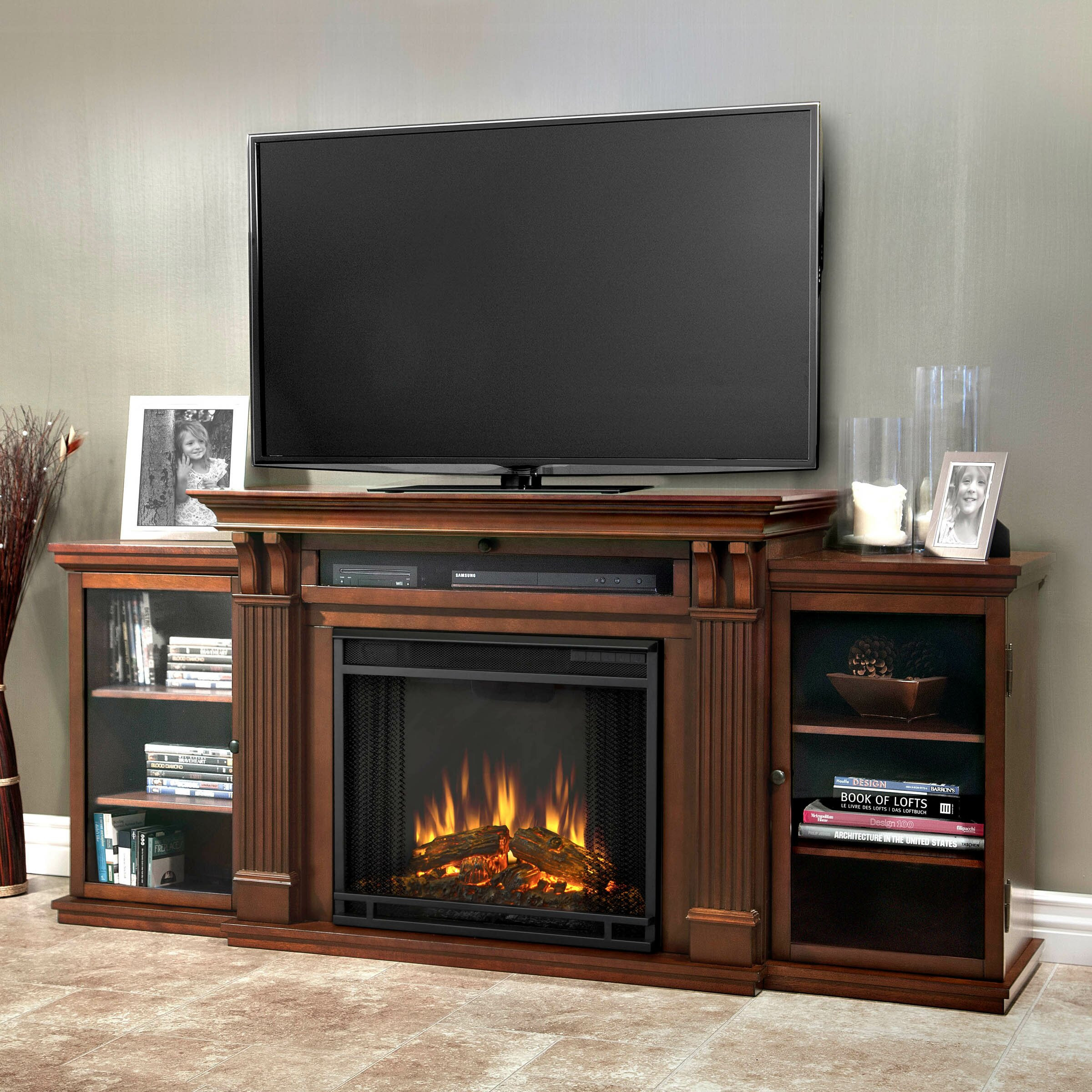 Electric Fireplace Entertainment Stand
 Real Flame Calie TV Stand with Electric Fireplace