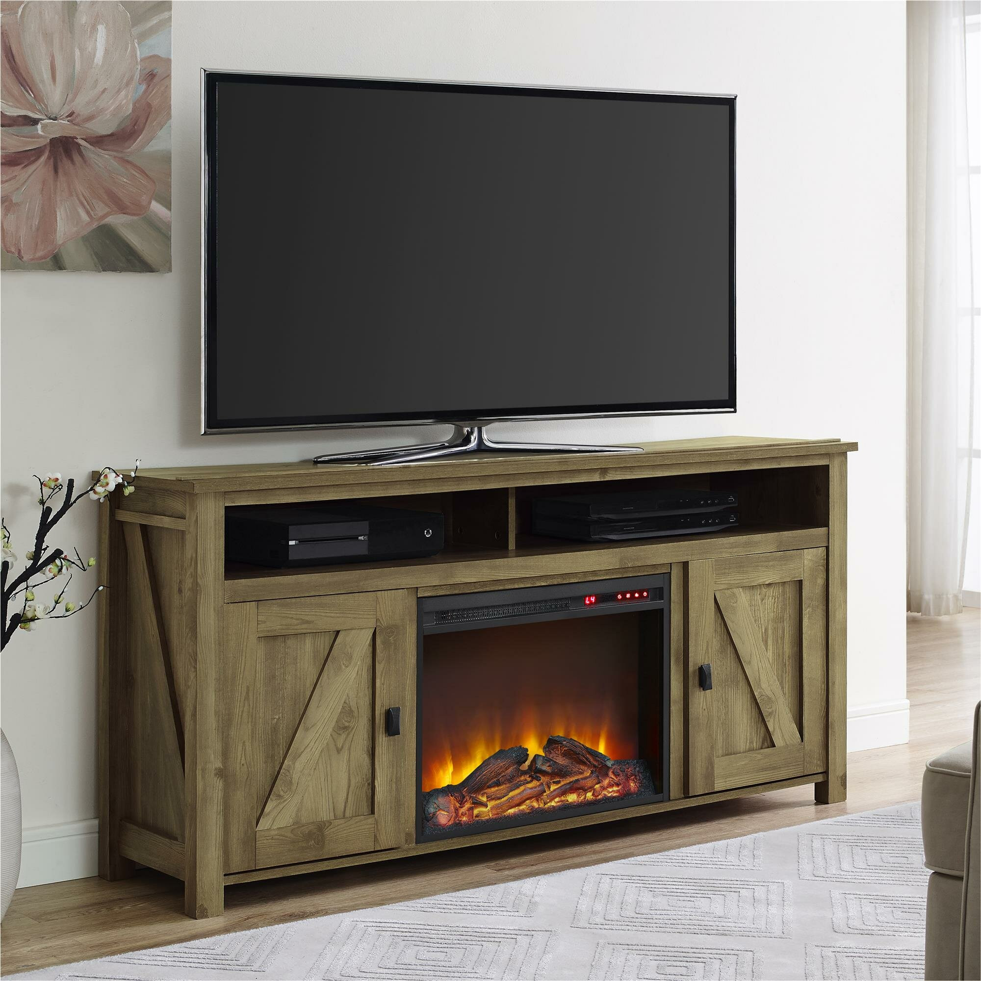 Electric Fireplace Entertainment Stand
 August Grove Gilby TV Stand with Electric Fireplace