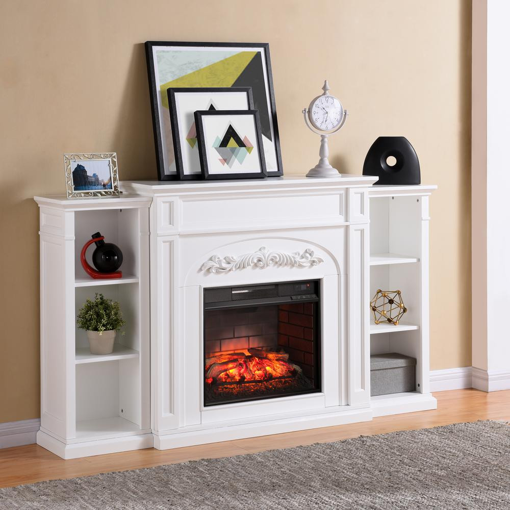 Electric Fireplace With Bookcase
 Southern Enterprises Binghamton 72 5 in W Bookcase