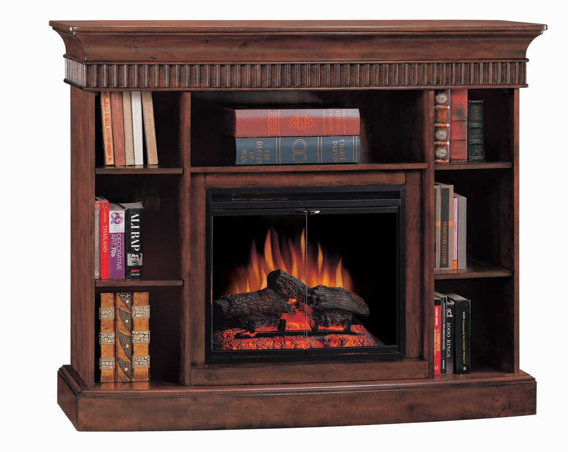 Electric Fireplace With Bookcase
 Westbury Burnished Walnut Bookcase Electric Fireplace 23