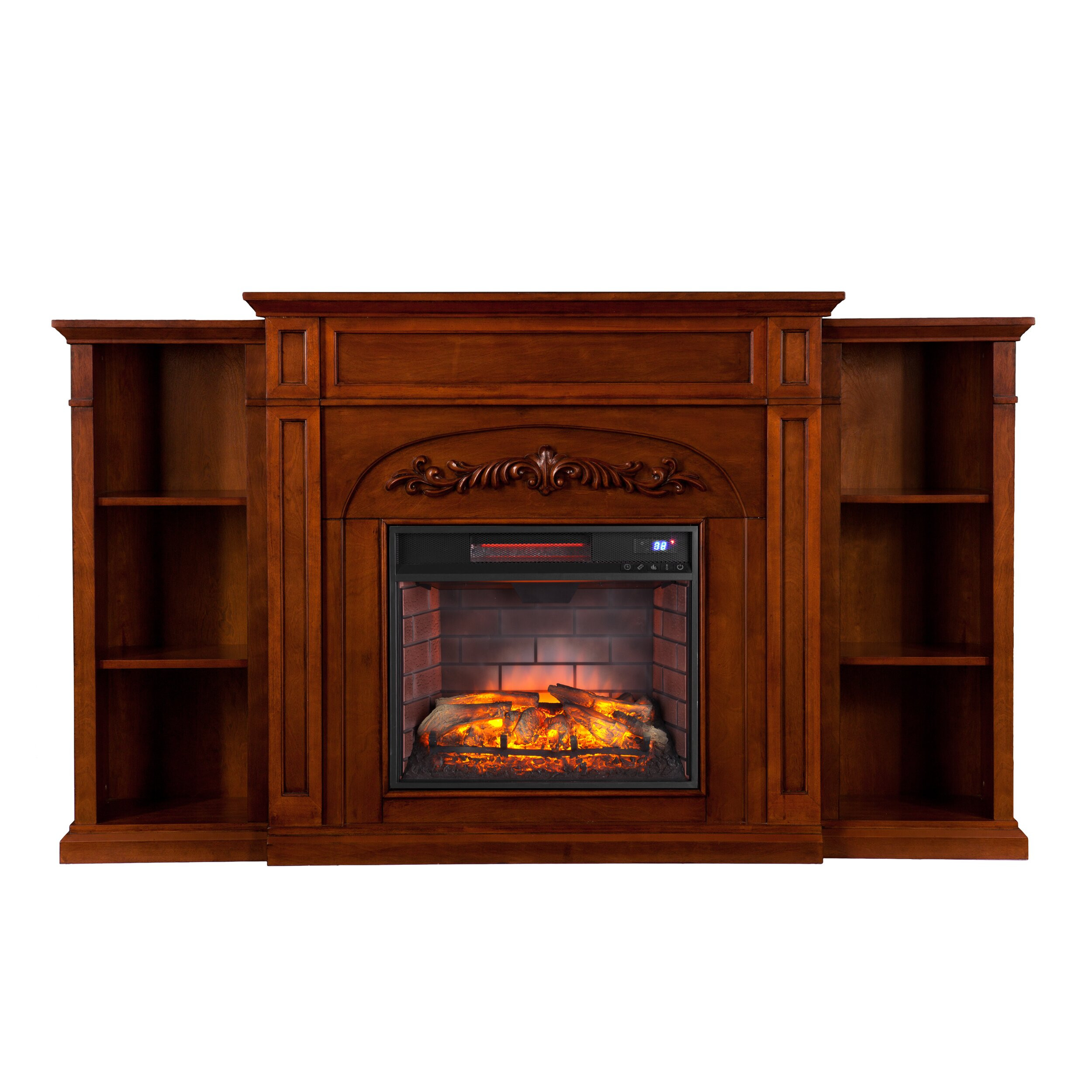 Electric Fireplace With Bookcase
 Mueller Bookcase Infrared Electric Fireplace
