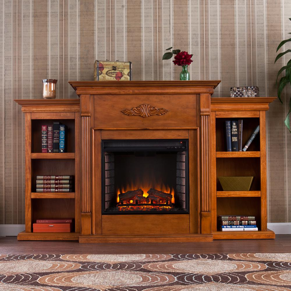 Electric Fireplace With Bookcase
 Southern Enterprises Greenfield 70 25 in W Electric