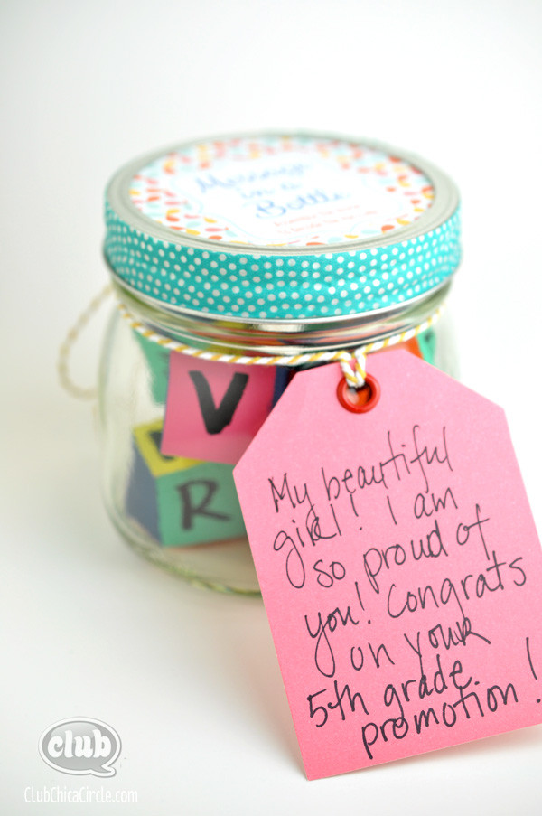 Elementary Graduation Gift Ideas For Her
 Message in a Bottle Homemade Graduation Gift Idea