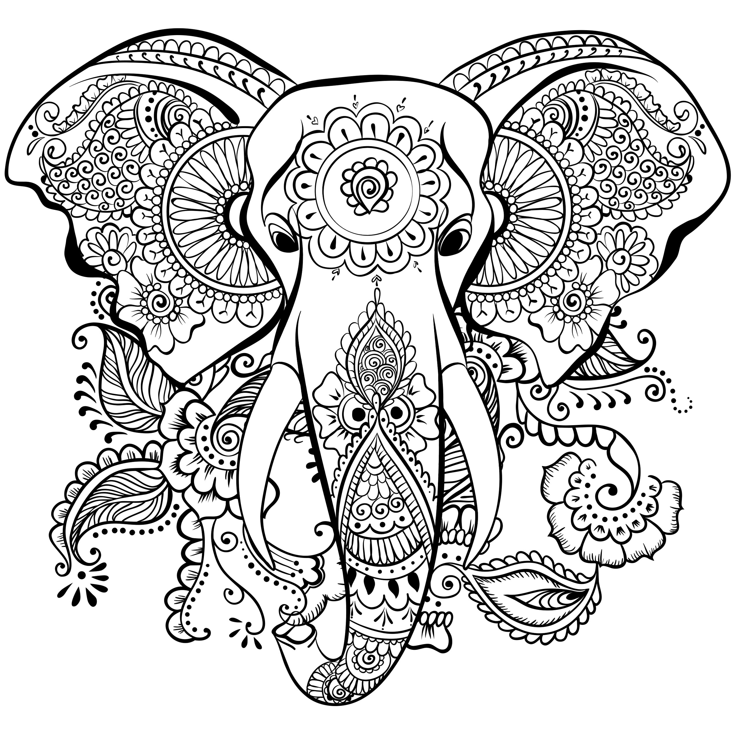 Elephant Adult Coloring Pages
 63 Adult Coloring Pages To Nourish Your Mental Visual