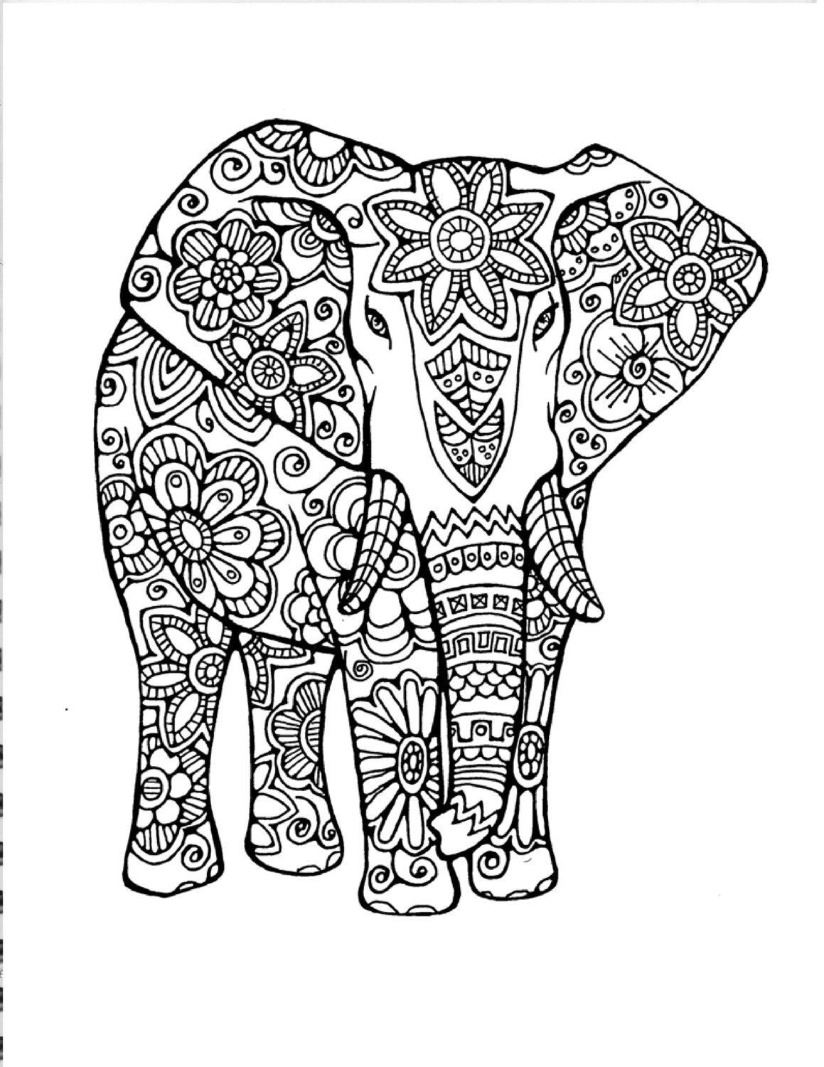 Elephant Adult Coloring Pages
 Elephant Mandala Coloring Pages Collection