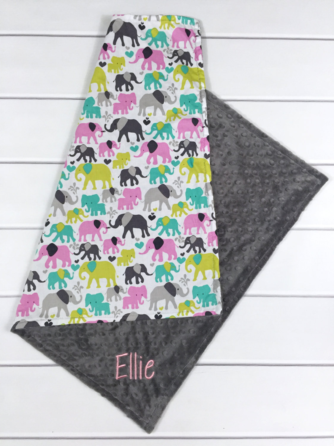 Elephant Baby Gift Ideas
 New Baby Gift Personalized Baby Girl Blanket Elephant