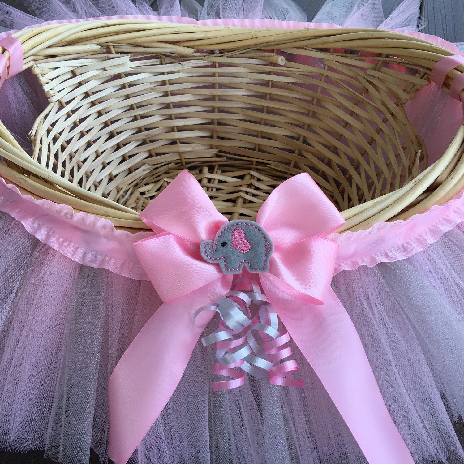 Elephant Baby Gift Ideas
 Pink and Grey Elephant Themed Tutu Basket Birthday Tutu