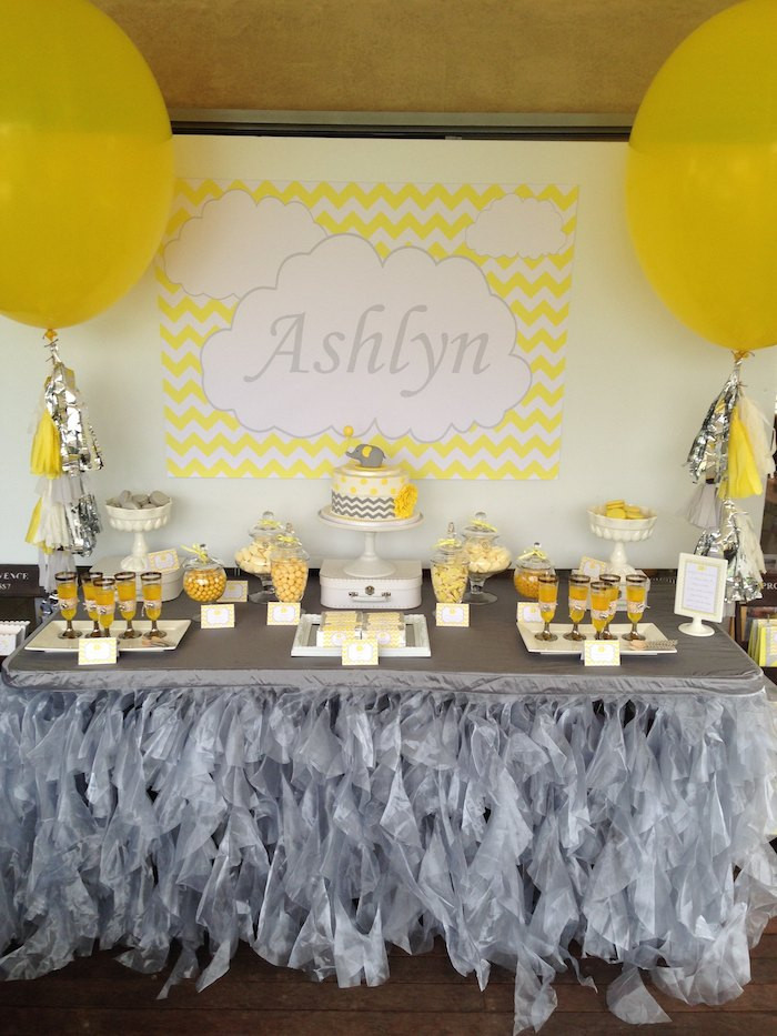 Elephant Birthday Party Ideas
 Kara s Party Ideas Yellow Grey Elephant Themed Birthday