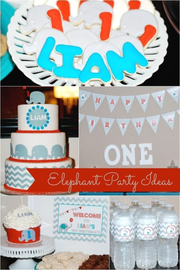 Elephant Birthday Party Ideas
 Sweet Elephant Themed Boy s First Birthday Party