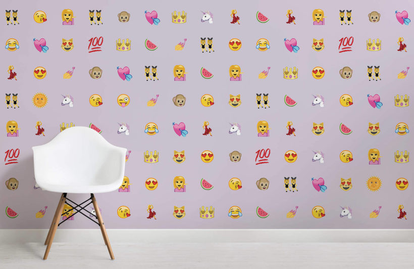 Emoji Wallpaper For Bedroom
 Girls Purple Emoji Wall Mural