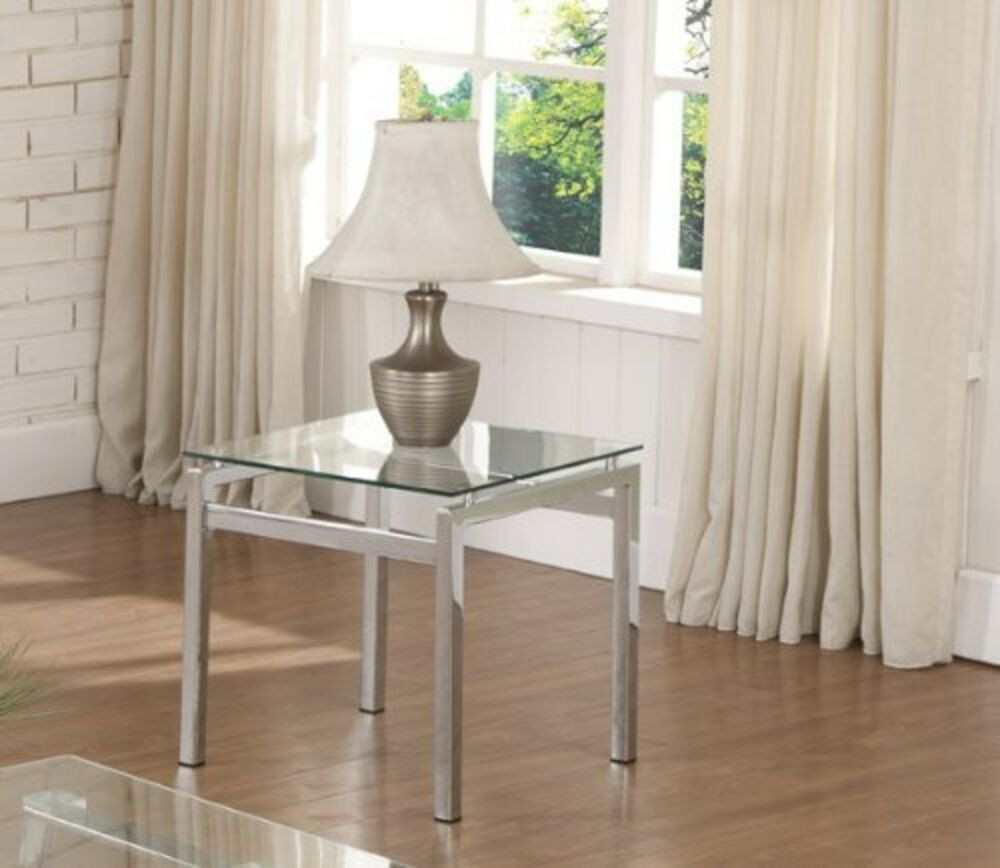 End Tables For Living Room
 Chrome Finish Glass Top End Table Living Room Home