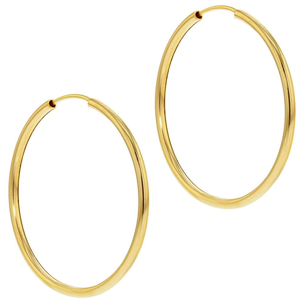 Endless Hoop Earrings
 18k Yellow Gold Plated Classic Endless Hoop Earrings 18mm