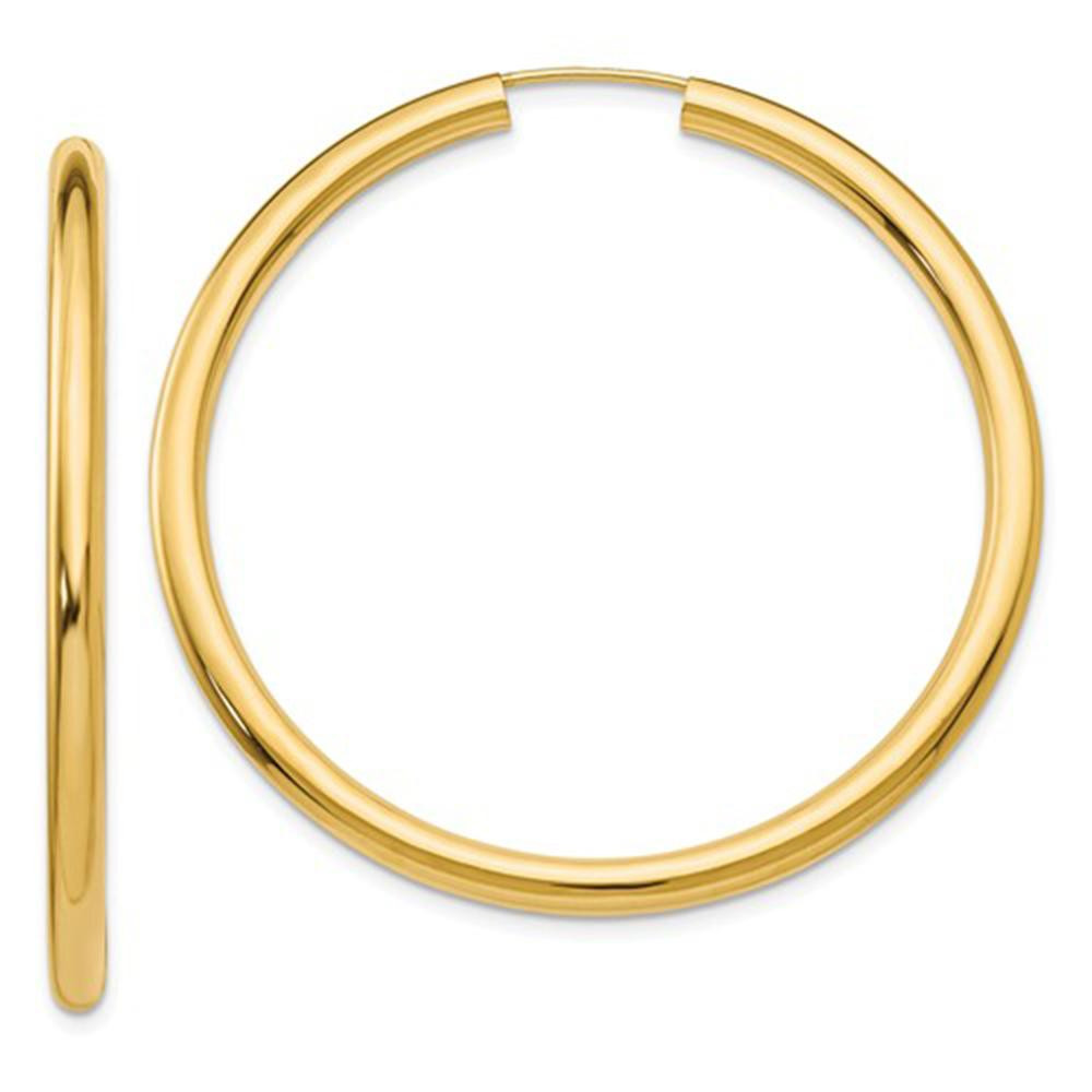 Endless Hoop Earrings
 14K Yellow Gold Thick Continuous Endless Hoop Earrings 1