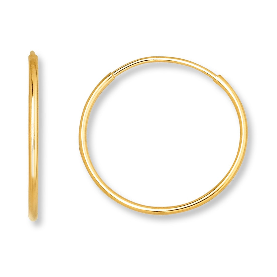 Endless Hoop Earrings
 Endless Hoop Earrings 14K Yellow Gold 14mm Kay