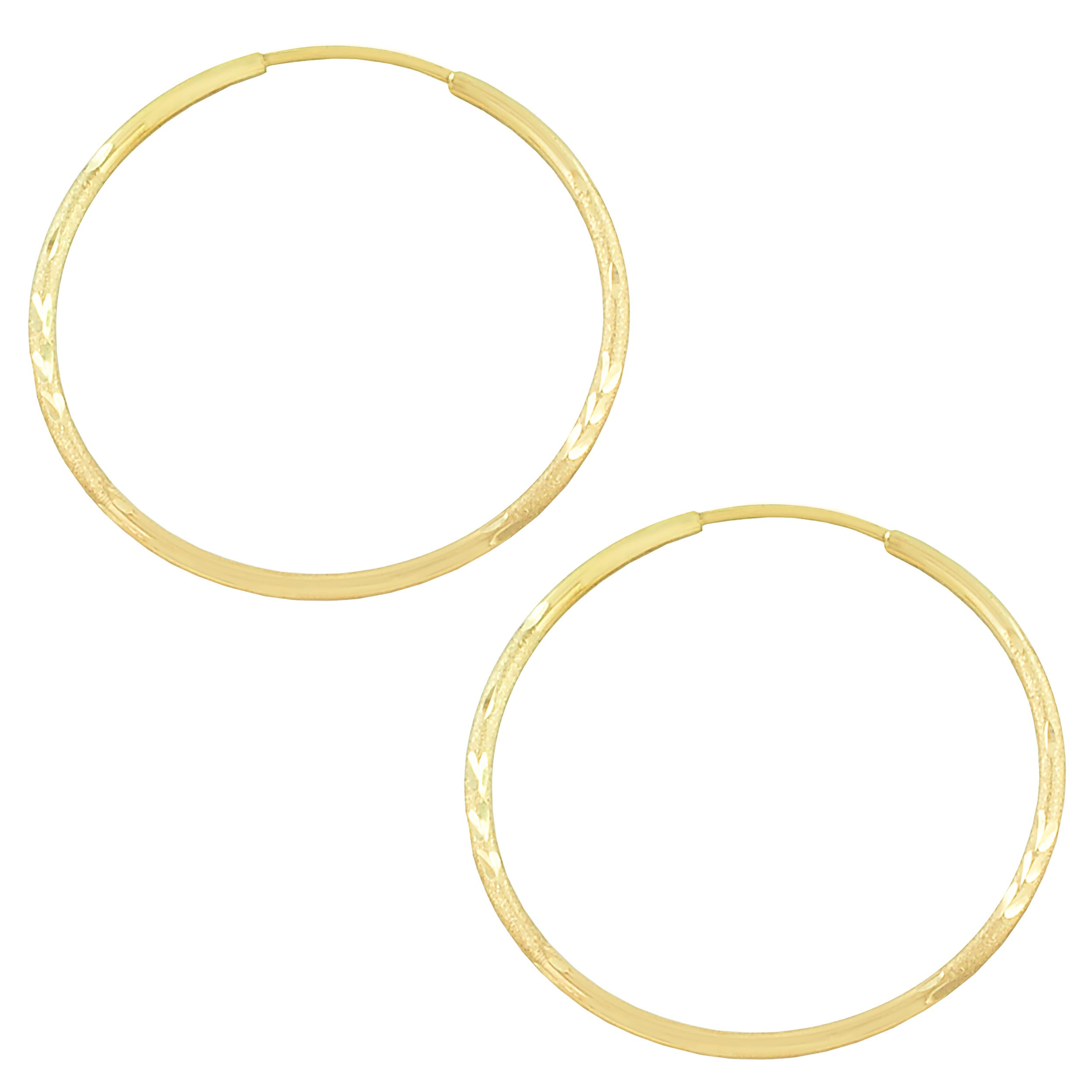 Endless Hoop Earrings
 Fremada 10k Yellow Gold Diamond cut Endless Hoop Earrings