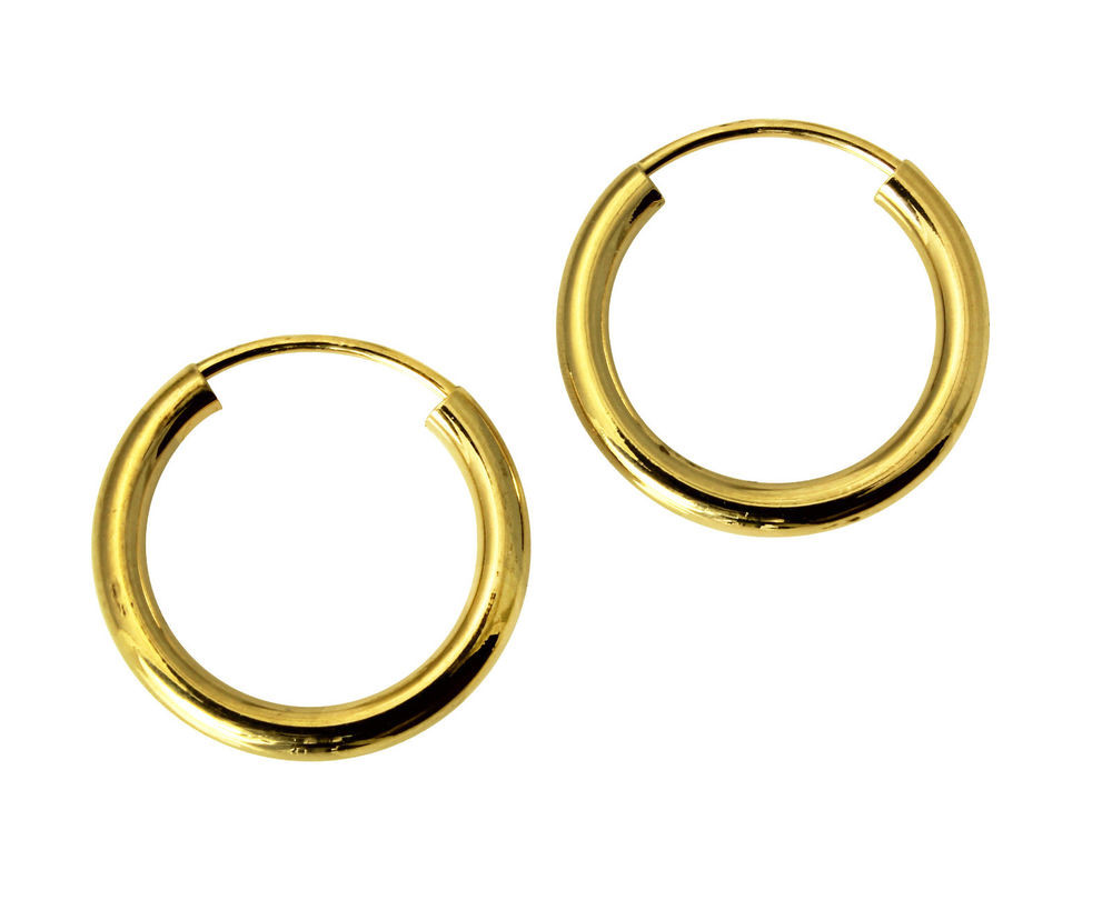 Endless Hoop Earrings
 14K Yellow Gold 2mm Thickness Polished Endless Small Hoop