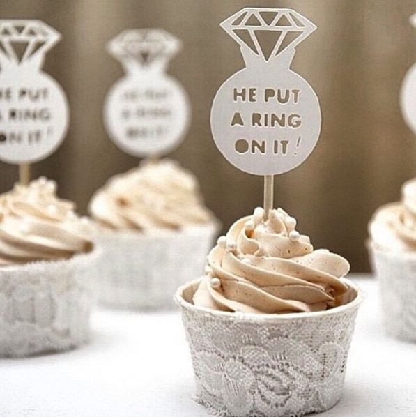 Engagement Party Cupcakes Ideas
 He Put A Ring It Cupcake Toppers