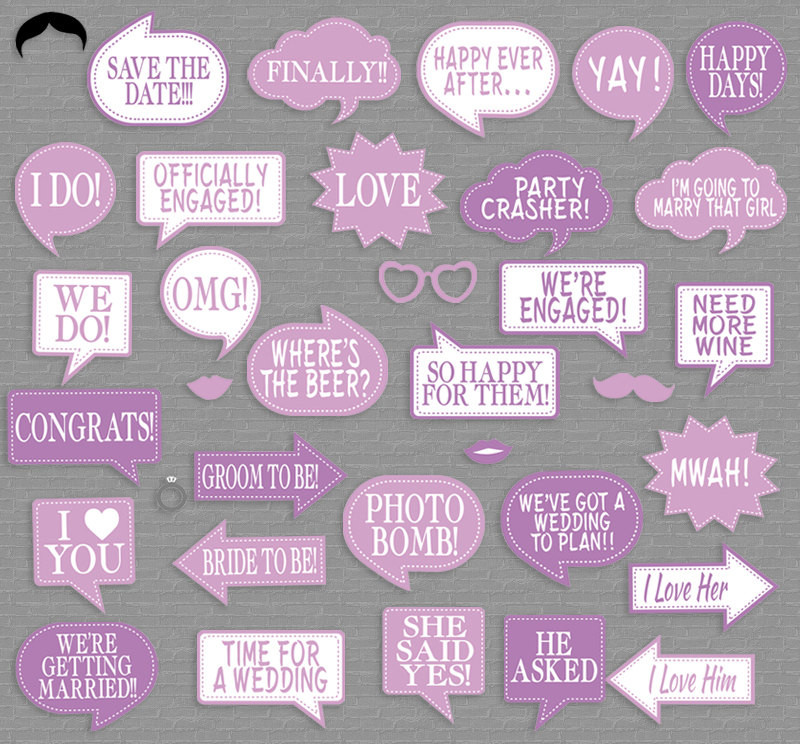 Engagement Party Photo Booth Ideas
 35 Pink Engagement booth props Pink photo props