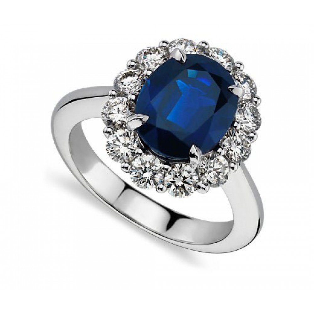 Engagement Rings Diamond And Sapphire
 7 28 ct Oval Shape Sapphire And Diamond Engagement Ring