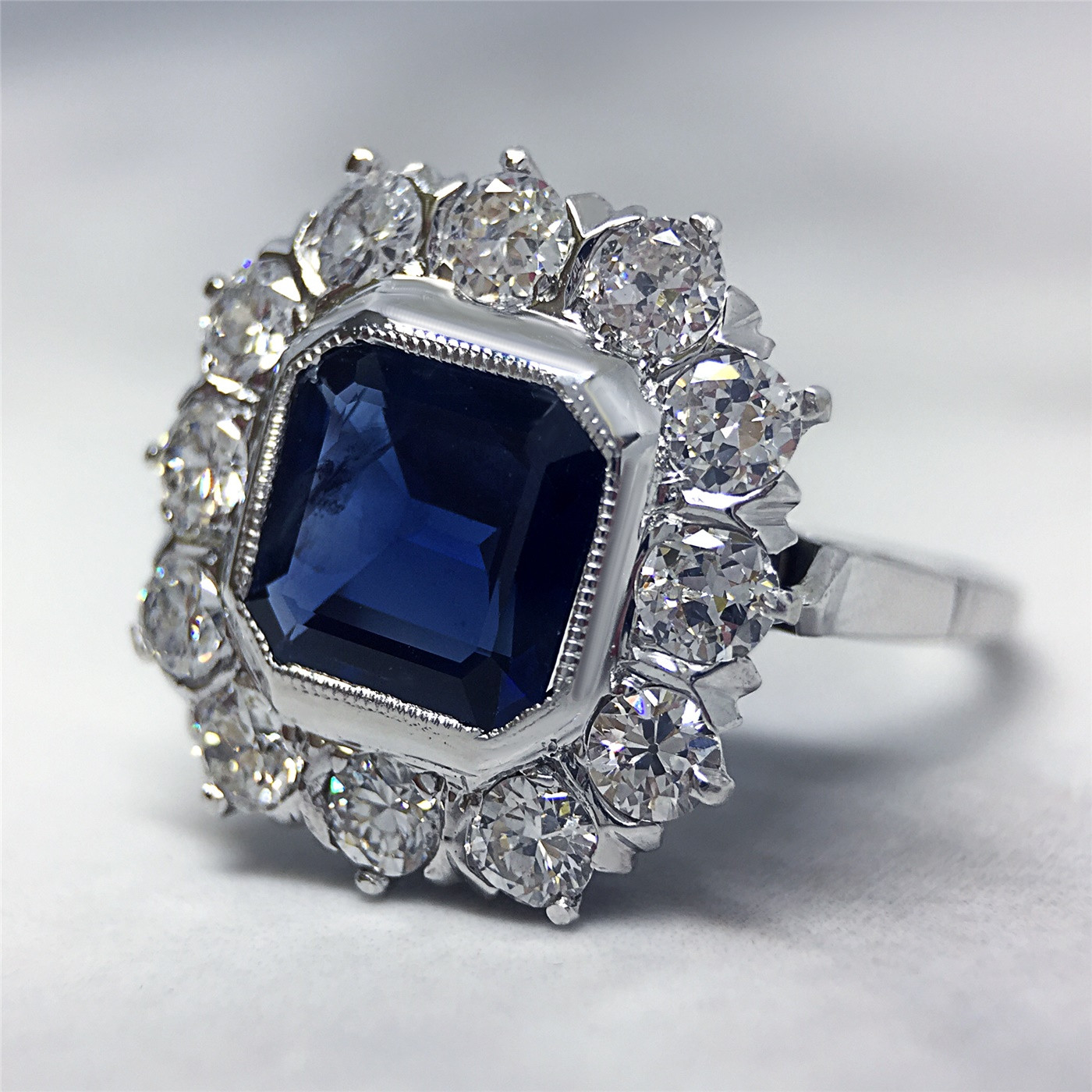 Engagement Rings Diamond And Sapphire
 1920s Vintage Sapphire and Diamond Engagement Ring