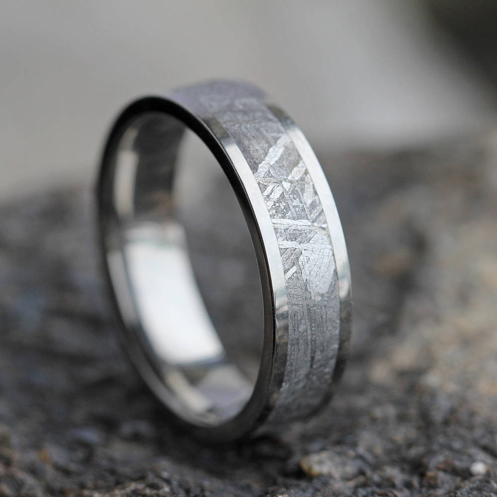 Etsy Wedding Bands
 Titanium Wedding Band Gibeon Meteorite Ring Unique Ring