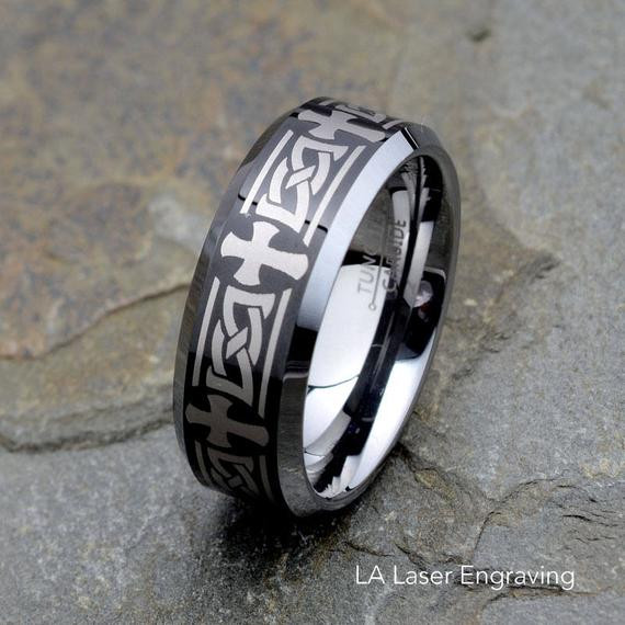 Etsy Wedding Bands
 Two Tone Tungsten Wedding Band Mens Wedding Band Mens Ring