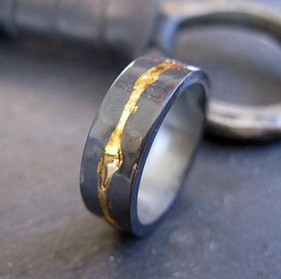 Etsy Wedding Bands
 Mens Wedding Band Rustic Mens Wedding Ring 8mm Ring Mens