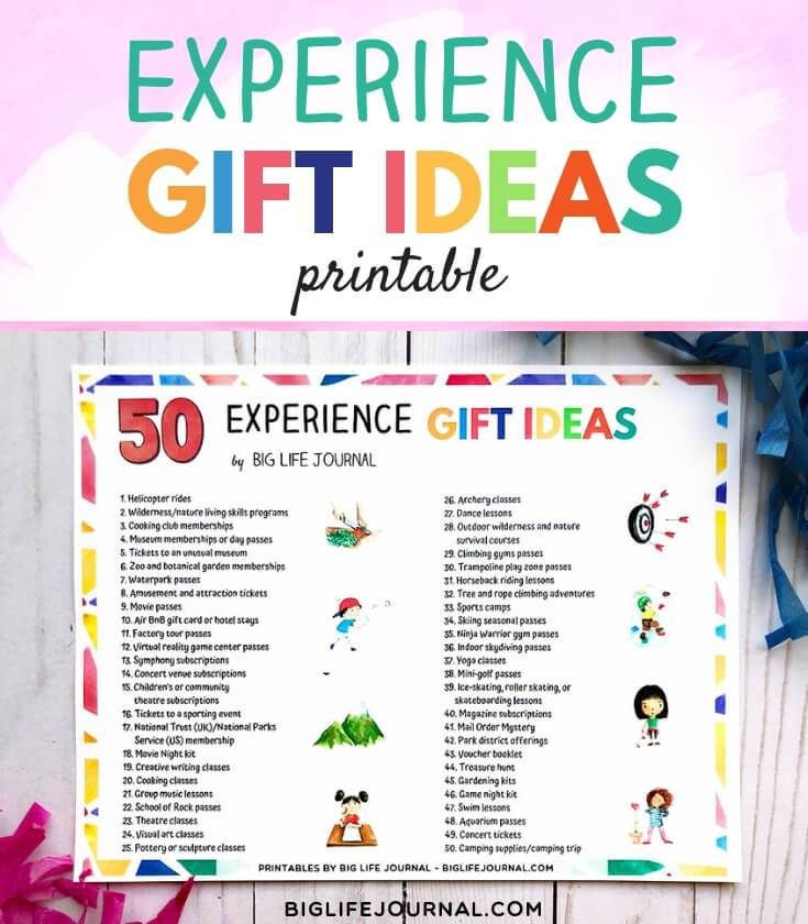 Experience Gifts For Kids
 50 Experience Gift Ideas for Families & Children