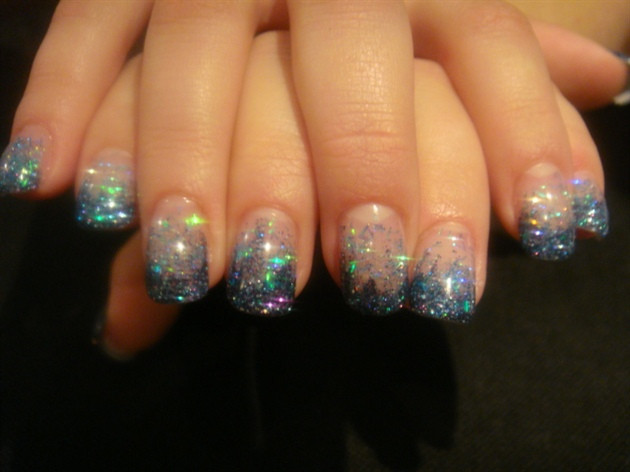 Fade Glitter Nails
 Blue Glitter Fade Nail Art Gallery