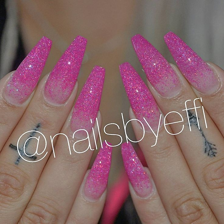 Fade Glitter Nails
 Pink glitter fade nails by nailsbyeffi