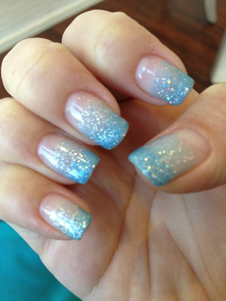 Fade Glitter Nails
 Blue Sparkle Fade Nails Nail Ftempo