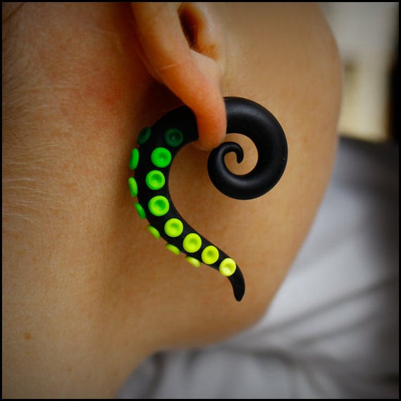 Fake Gauge Earrings
 Fake gauge earrings ear plug tentacle earrings octopus