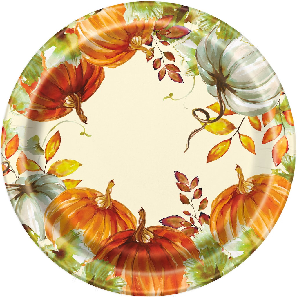 Fall Dinner Plates
 Fall Pumpkin Paper Dinner Plates