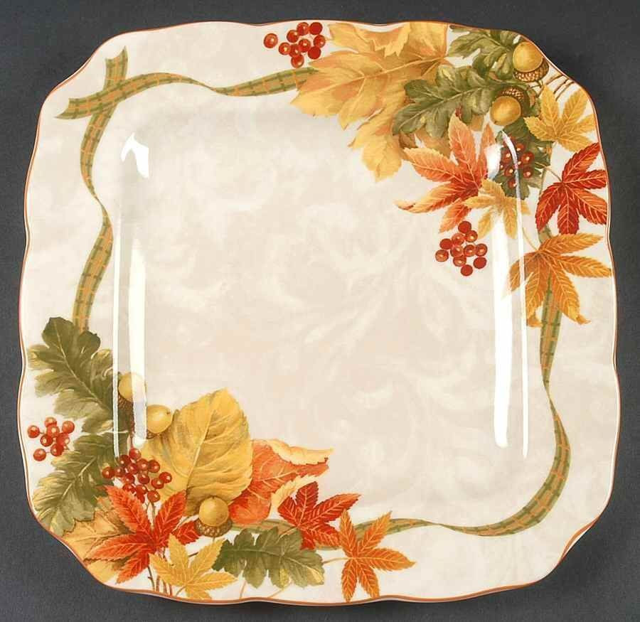 Fall Dinner Plates
 New 222 Fifth Autumn Celebration Dinner Plates Set 6 Fall