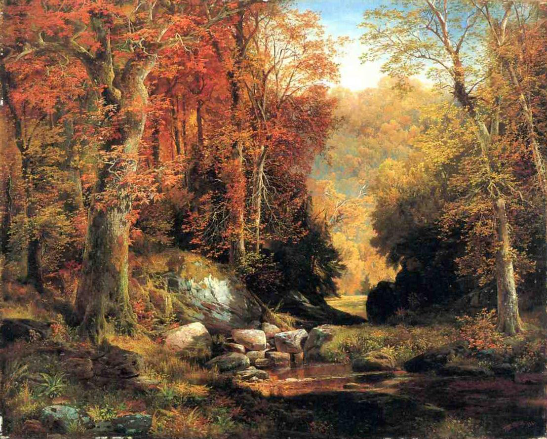 Fall Landscape Painting
 19th century American Paintings Thomas Moran