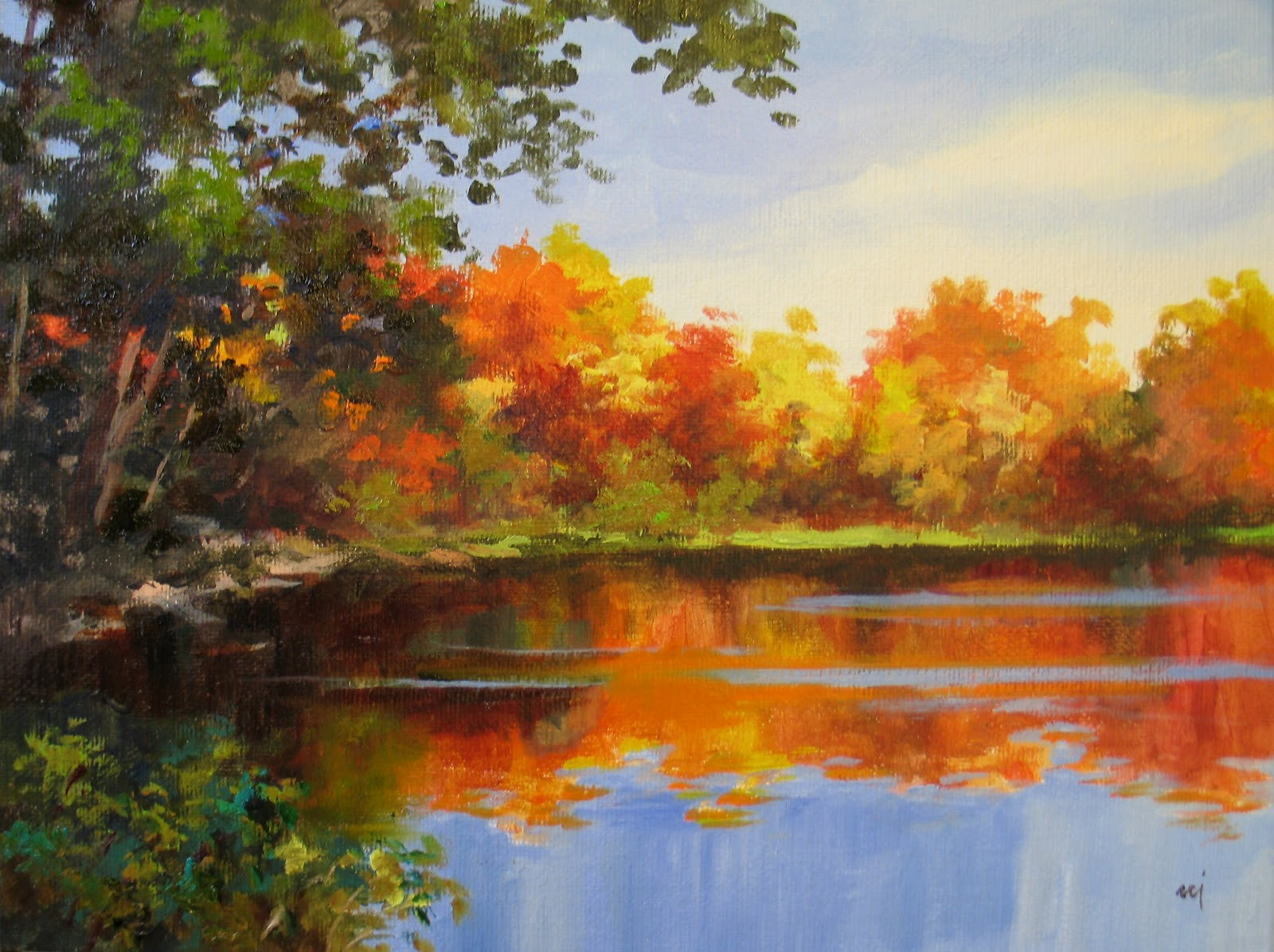 Fall Landscape Painting
 Nel s Everyday Painting Fall Cove Demo Painting SOLD