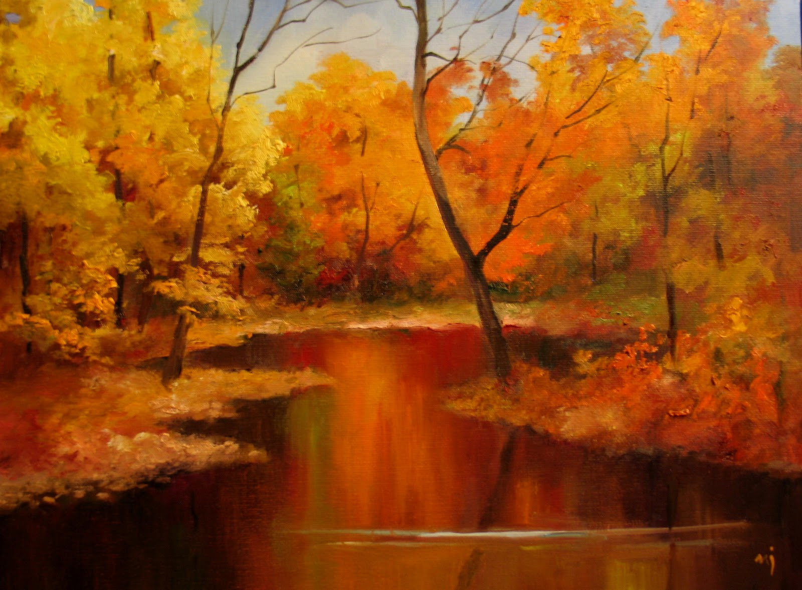 Fall Landscape Painting
 Nel s Everyday Painting Autumn Landscape Demo SOLD