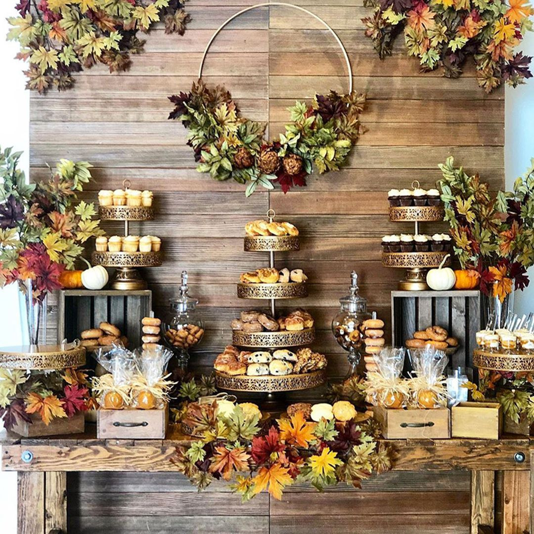 Fall Theme Desserts
 Fall themed rustic dessert table styled by