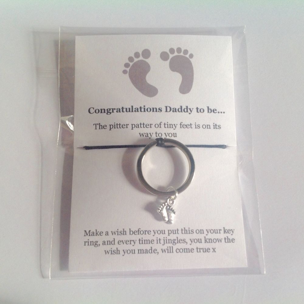 Father To Be Gifts From Baby
 Daddy to be bracelet key ring charm Baby shower favour