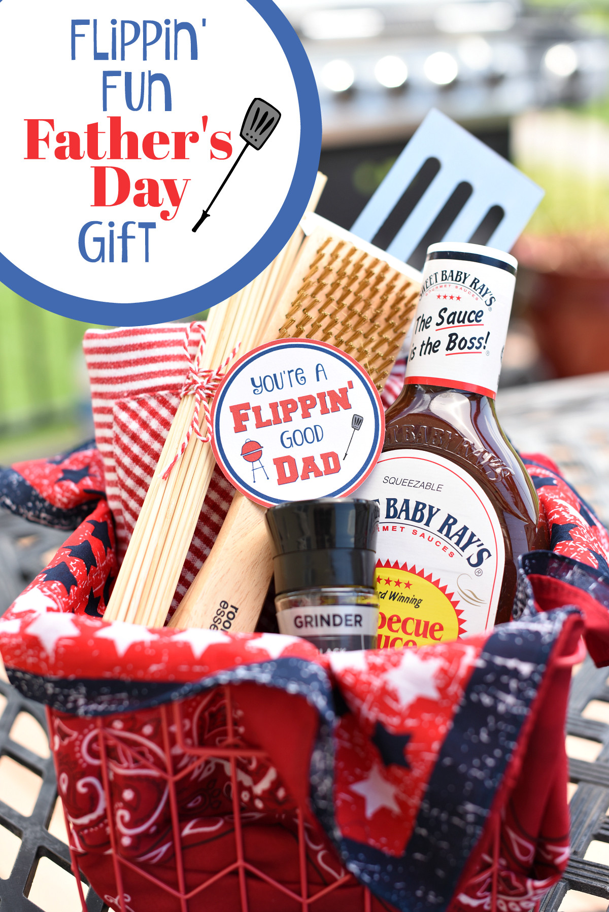Father'S Day Gift Basket Ideas Pinterest
 Funny Dad Gifts Flippin Good Dad BBQ Basket – Fun Squared